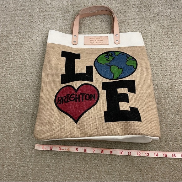 BRIGHTON Love The Earth Canvas Bag Purse Tote - Picture 5 of 6